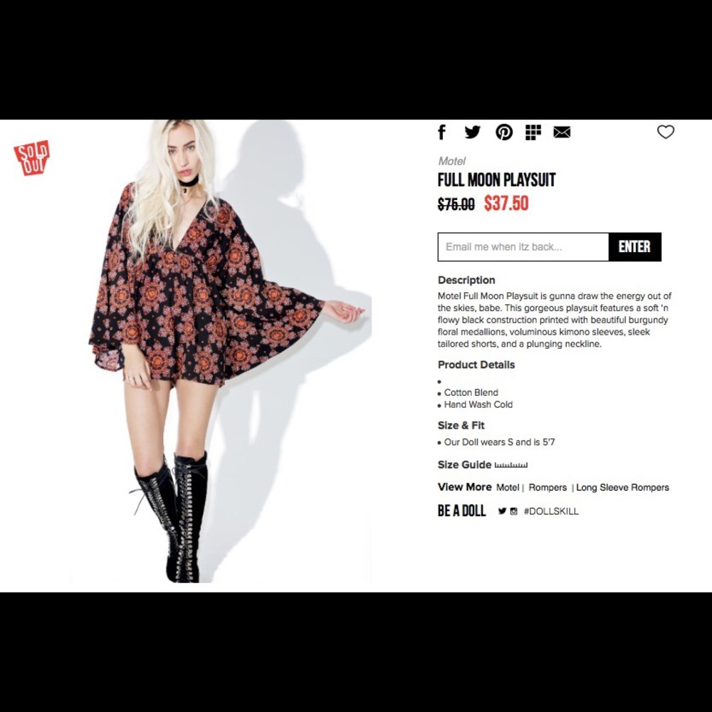 Dolls Kill Full Moon Playsuit